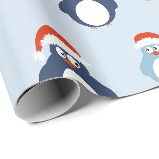 Cute Penguins Kerstmis Cadeaupapier (Rol Hoek)