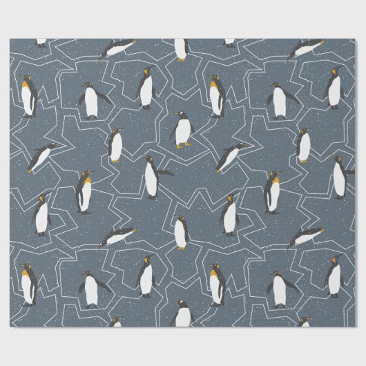 Cute Penguins-kerstpatroon Cadeaupapier (Vlak)