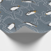Cute Penguins-kerstpatroon Cadeaupapier (Hoek)