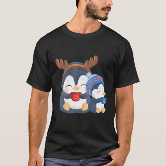 Cute penguins  Merry Christmas T-shirt (Voorkant)