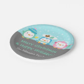 Cute Penguins Merry-kerstfeestartikelen Papieren Bordje (Gekanteld)