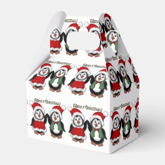 Cute Penguins Merry Kerstfeestbox Bedankdoosjes (Voorkant Zijde)