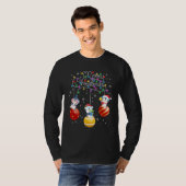 Cute Penguins Merry Kerstlights Ornaments Bal T-shirt (Voorkant volledig)