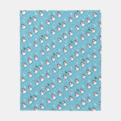 Cute Penguins on Light Blue with Snowflakes Fleece Deken (Voorkant)