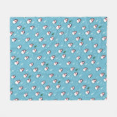 Cute Penguins on Light Blue with Snowflakes Fleece Deken (Voorkant (Horizontaal))