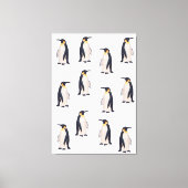 Cute Penguins Pattern Canvas Afdruk (Voorkant)