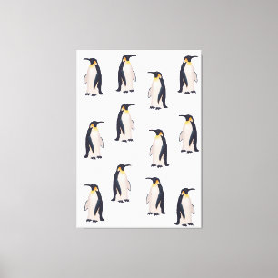 Cute Penguins Pattern Canvas Afdruk