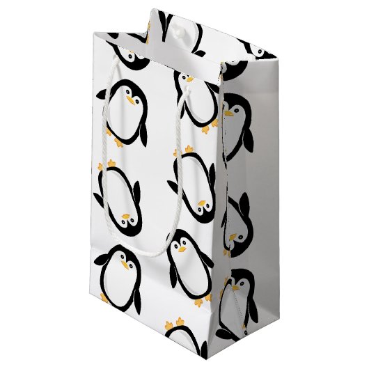 Cute Penguins Pattern Klein Cadeauzakje (Voorkant Gekanteld)