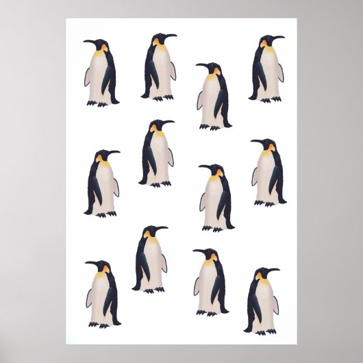 Cute Penguins Pattern Poster (Voorkant)