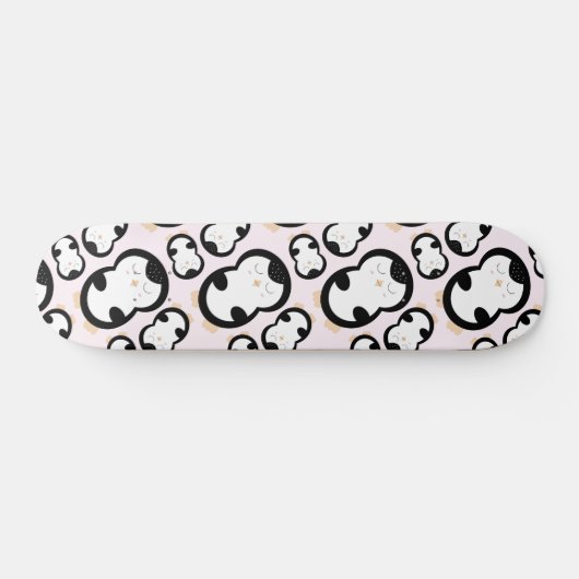 Cute Penguins Pattern (Roze) Skateboard (Horizontaal)
