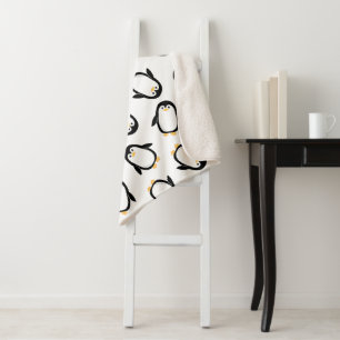 Cute Penguins Pattern Sherpa Deken