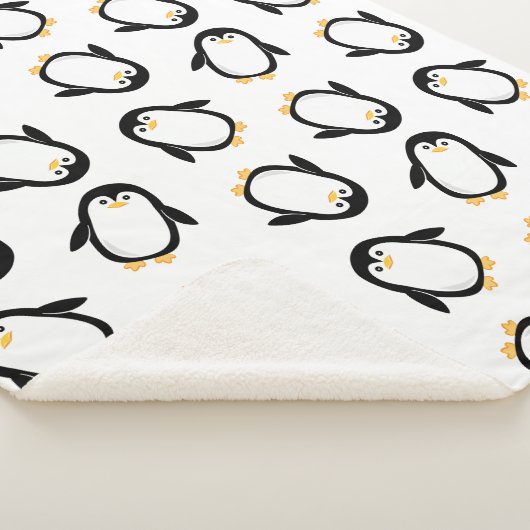 Cute Penguins Pattern Sherpa Deken (3/4)