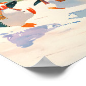 Cute Penguins Playing in Snow Watercolor Nursery Poster (Hoek)