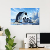 Cute Penguins Poster (Thuiskantoor)