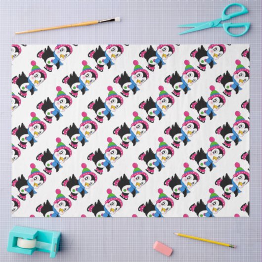 Cute Penguins Tissuepapier (Craft)