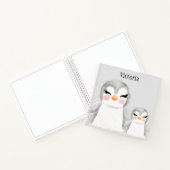 Cute Penguins Waterverf Name Sketch Notitieboek (Binnen)