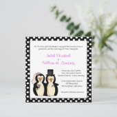 Cute Penguins Wedding Invitation Kaart (Staand voorkant)