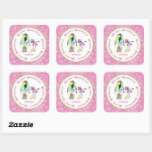 Cute Penguins Winter Waterverf Birthday Party Vierkante Sticker (Vel)