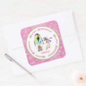 Cute Penguins Winter Waterverf Birthday Party Vierkante Sticker (Envelop)