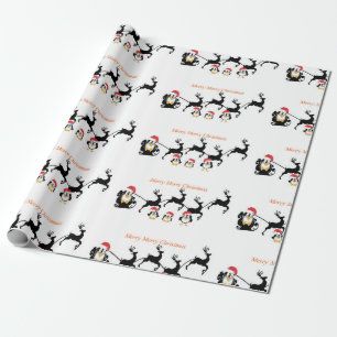 Cute Penquin-Cartoon, Slaapgeerpapier Cadeaupapier