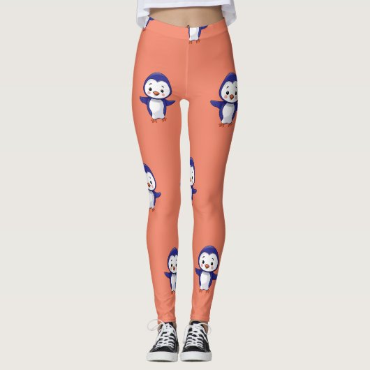 Cute penquin print leggings (Voorkant)