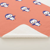 Cute penquin print sherpa blanket deken (3/4)