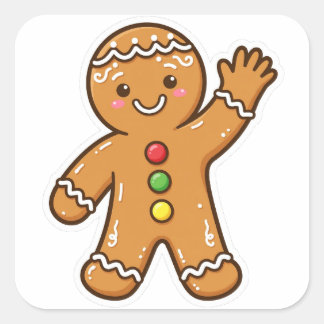 Cute peperkoek cookie kerst sticker