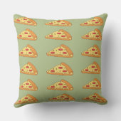 Cute  Peperoni Pizza groen en oranje Kussen (Achterkant)