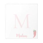 Cute Pepper Custom Name Initial  Notitieblok (Voorkant)