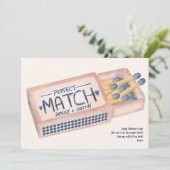 Cute perfect match roze retro Valentijn foto Feestdagenkaart (Staand voorkant)