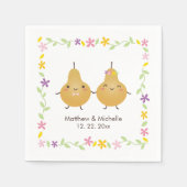 Cute Perfect Pear Floral Wreath Whimsical Wedding Servet (Voorkant)