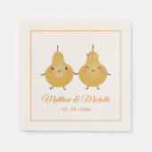 Cute Perfect Pear Perfect Pair Elegant Wedding Servet (Voorkant)