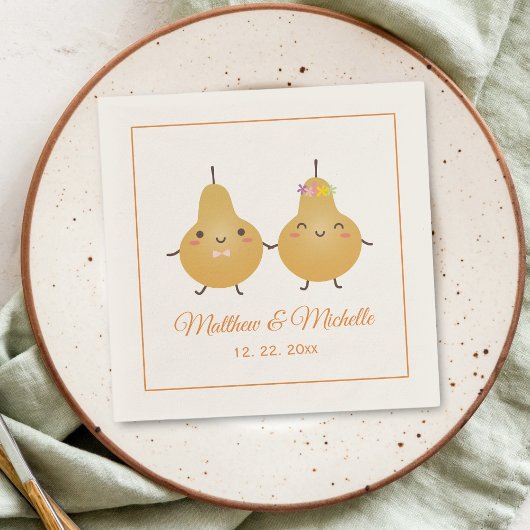Cute Perfect Pear Perfect Pair Elegant Wedding Servet