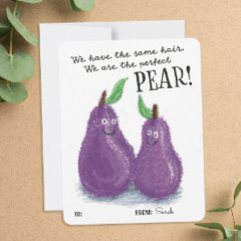Cute Perfect Pear Pun Valentijnsdag Classroom Feestdagenkaart