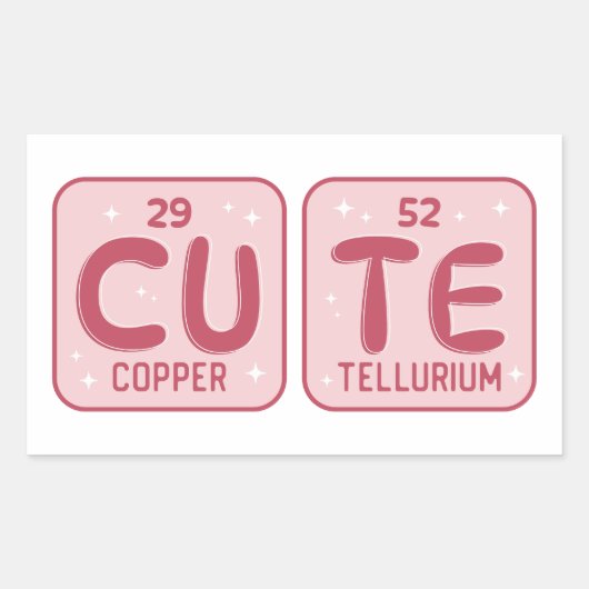 Cute Periodic Table Rechthoekige Sticker (Voorkant)