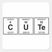 CUTe Periodic Table Vierkante Sticker (Voorkant)