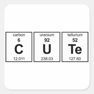 CUTe Periodic Table Vierkante Sticker