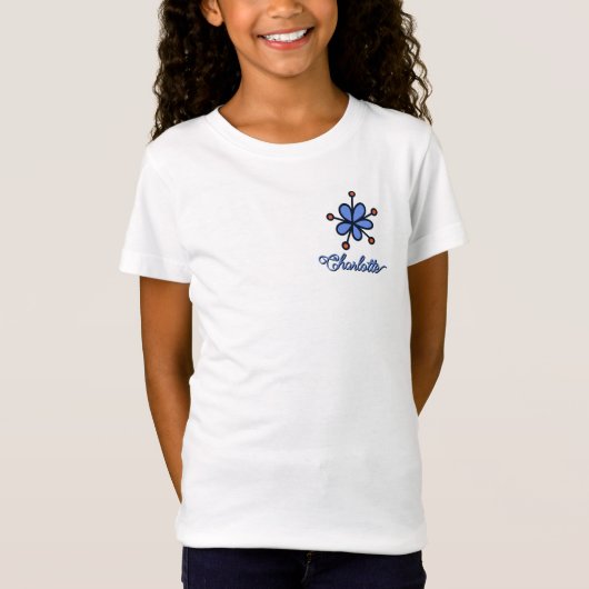Cute Periwinkle Flower Doodle Personalized T-shirt (Voorkant)