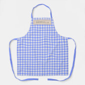 Cute  Periwinkle Gingham Pset Persoonlijk Schort (Voorkant)