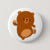 Cute Perky Cartoon Beer Ronde Button 5,7 Cm (Voorkant)