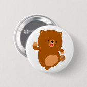 Cute Perky Cartoon Beer Ronde Button 5,7 Cm (Voorkant /achterkant)