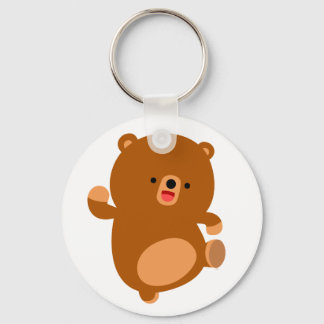 Cute Perky Cartoon Beer Sleutelhanger