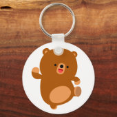 Cute Perky Cartoon Beer Sleutelhanger (Voorkant)