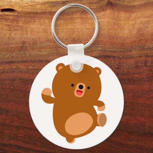 Cute Perky Cartoon Beer Sleutelhanger (Voorkant)