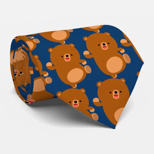 Cute Perky Cartoon Beer Stropdas (Opgerold)