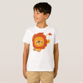 Cute Perky Cartoon Lion Children T-Shirt (Voorkant volledig)