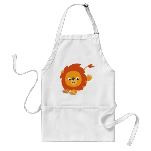 Cute Perky Cartoon Lion Cooking Schort (Voorkant)