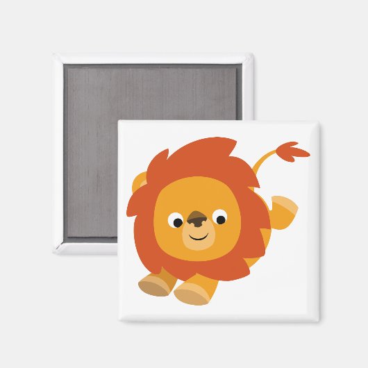 Cute Perky Cartoon Lion Magnet (Voorkant / Achterkant)