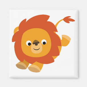 Cute Perky Cartoon Lion Magnet