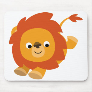 Cute Perky Cartoon Lion Mousepad Muismat